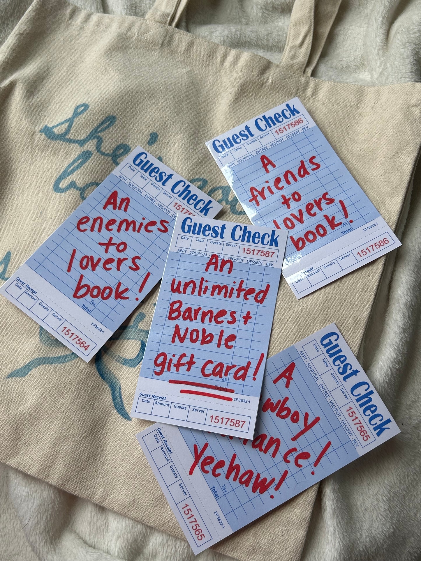 Guest Check Bookmark- Book Tropes