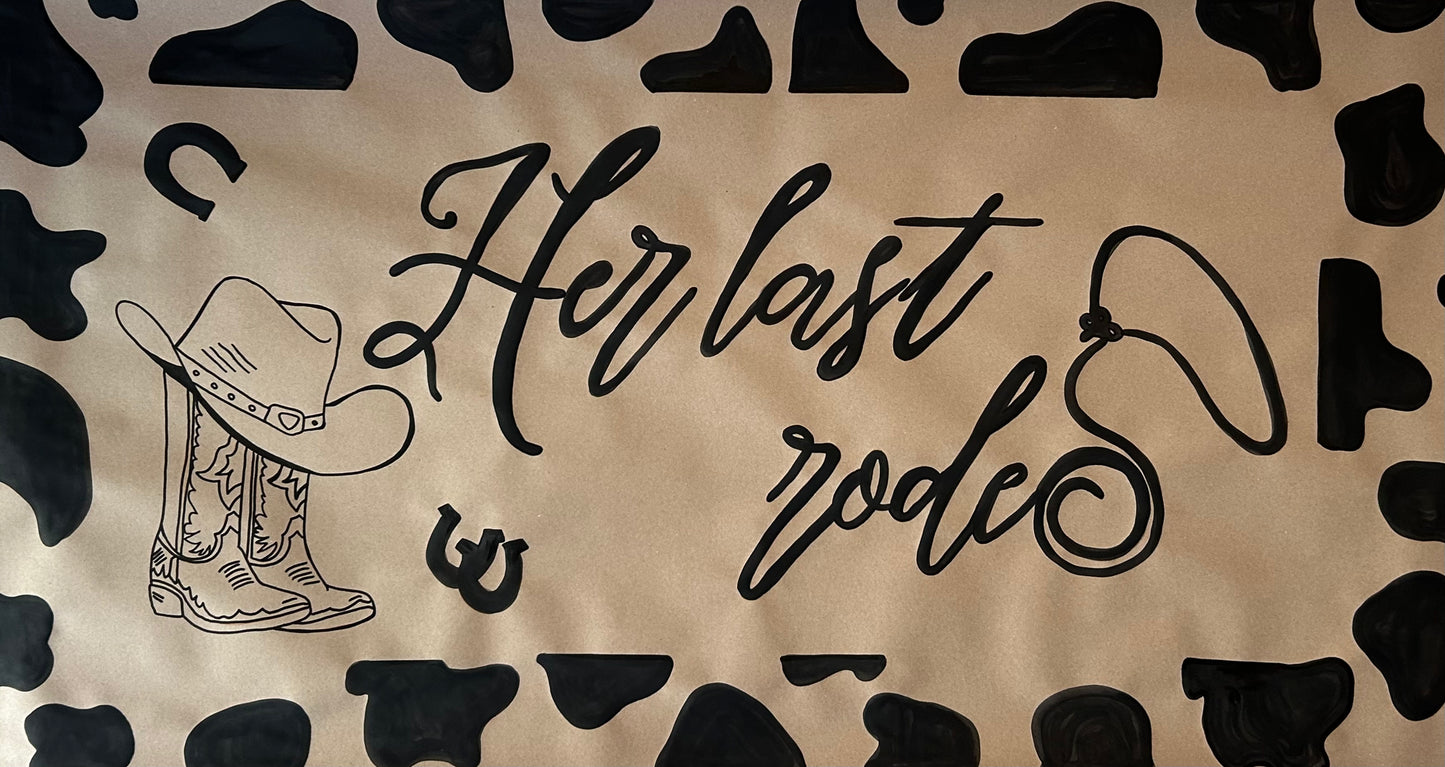 Premade Banner – “Her Last Rodeo” | 3x5 Ft | Bachelorette Banner
