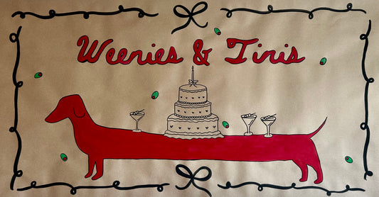 Premade Banner – “Weenies and Tinis” | 3x5 Ft | Birthday Themed Banner